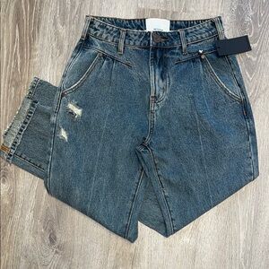 One Teaspoon Distressed Blue Straight Leg Jeans Street Walkers